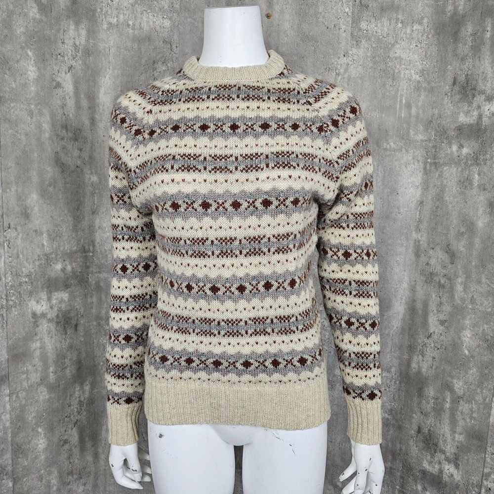 Vintage McGregor S Wool Blend Fair Isle Eclectic Grandpa Sweater Ski Winter - Picture 1 of 7